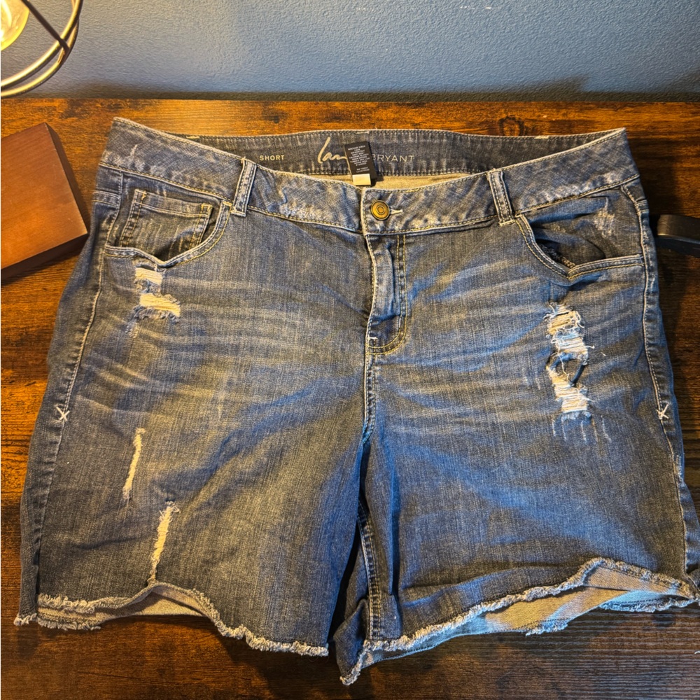 Lane Bryant Women's Distressed Blue Jean Shorts